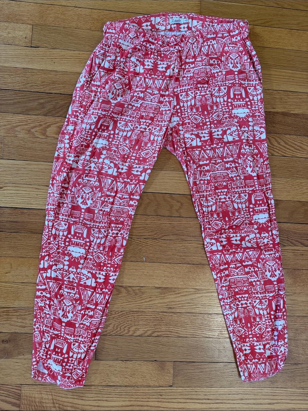 Faherty Red and White Printed Kids Leggings